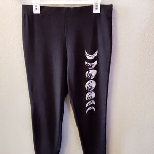 Black Moon Phase Kids Leggings